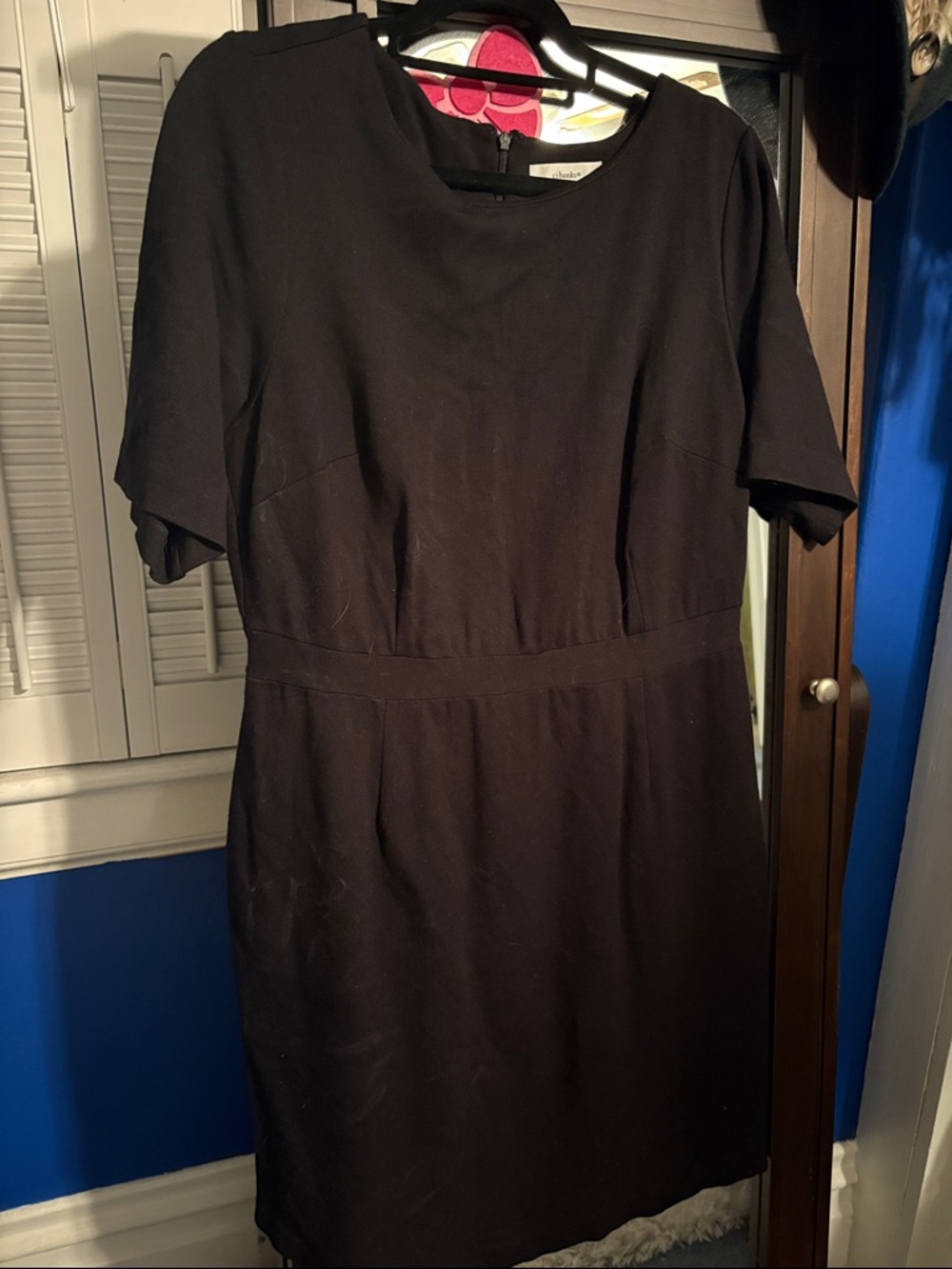 CJ Banks Black Short Sleeve Sheath Dress